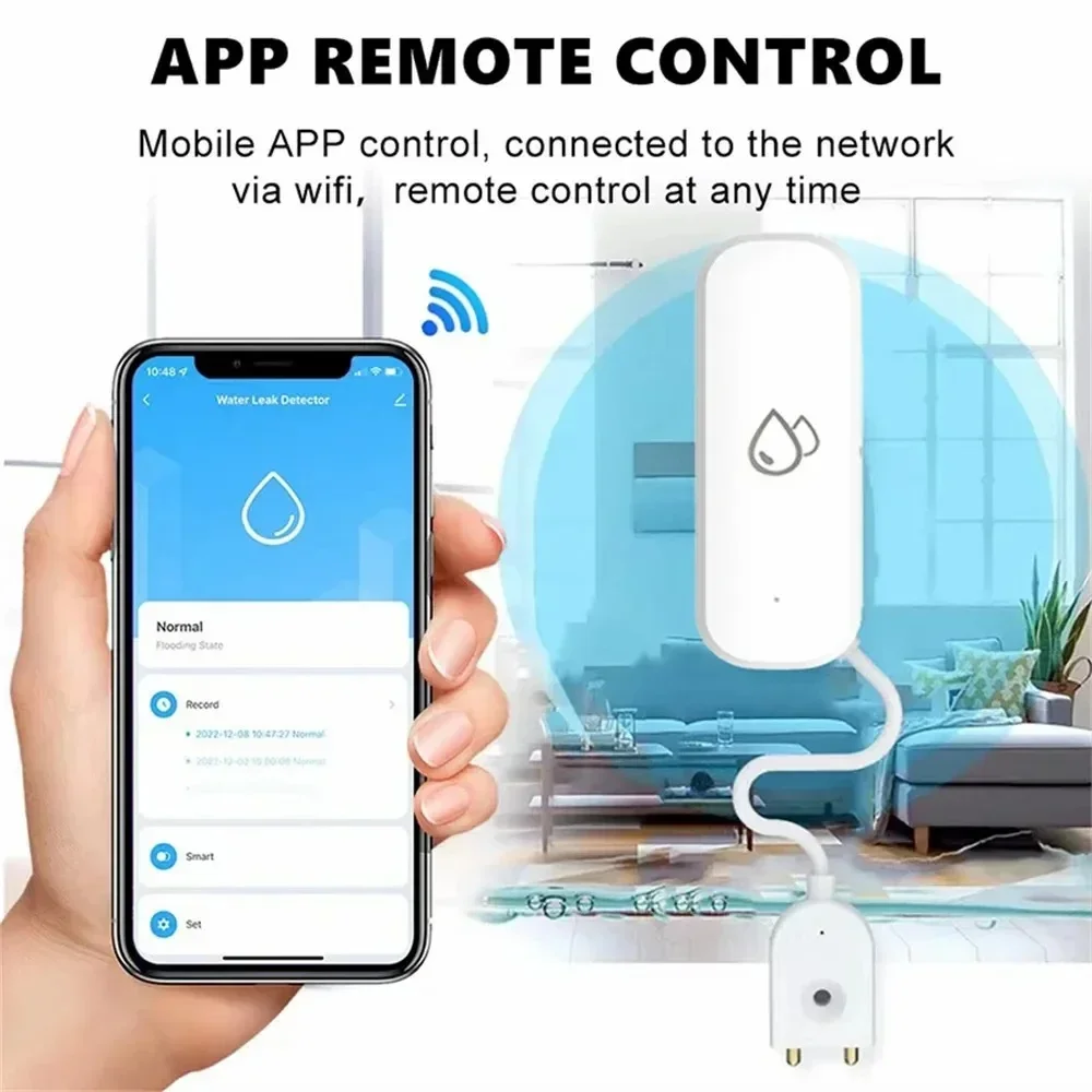 Water Alarm Sensor - Tuya WiFi Water Sensor Leakage Alarm