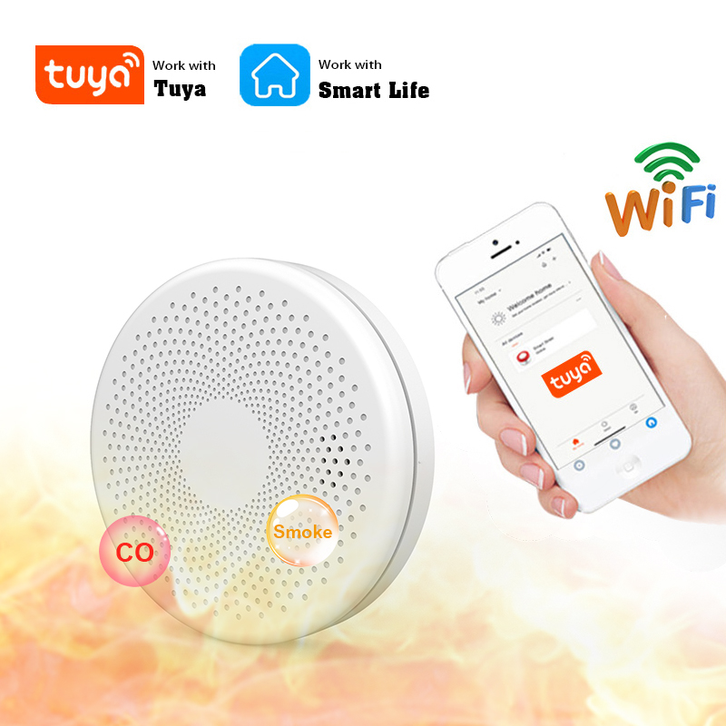 2 in 1 Version WiFi Tuya Smart - Smoke Detector Interconnected のレビューと価格