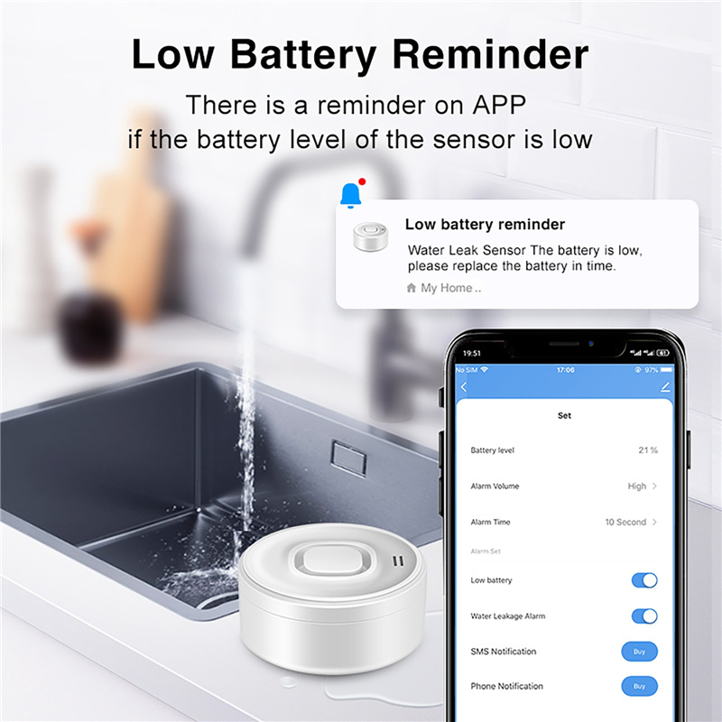 Tuya Smart WIFI Water Leak Sen - Water Alarm Sensor のレビューと価格