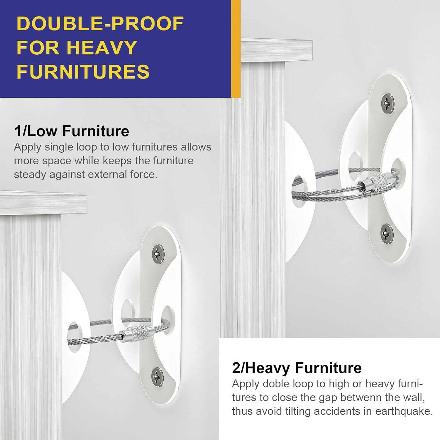 6 Set Furniture Wall Anchors A - Earthquake Anchor Strap のレビューと価格