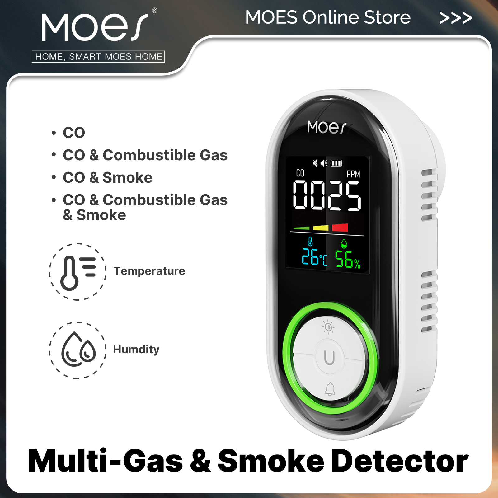 MOES CO Smoke Gas Detector Ala - Co Detector Plug のレビューと価格