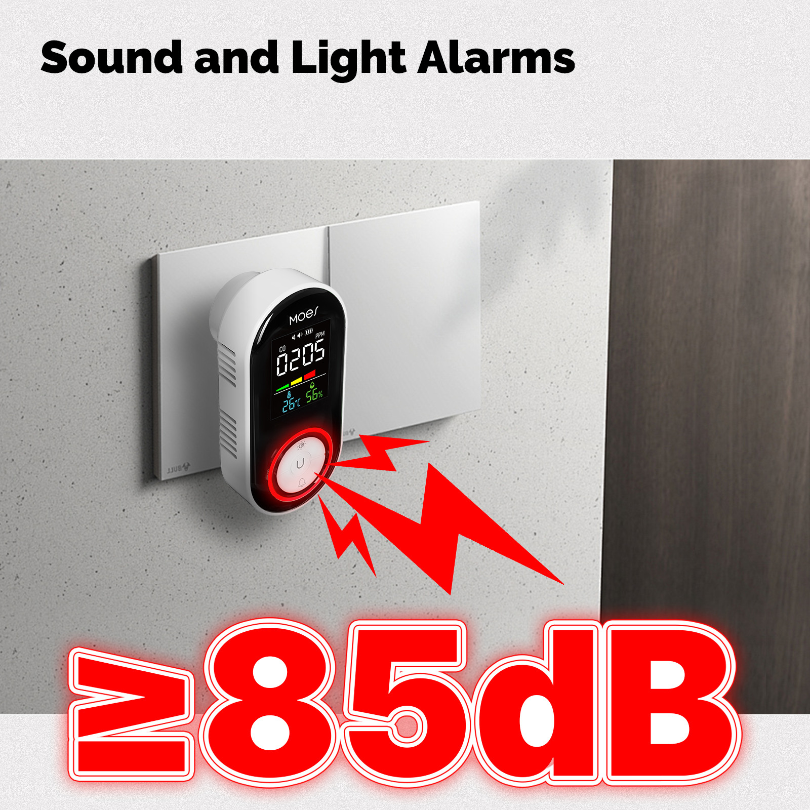 MOES CO Smoke Gas Detector Ala - Co Detector Plug のレビューと価格