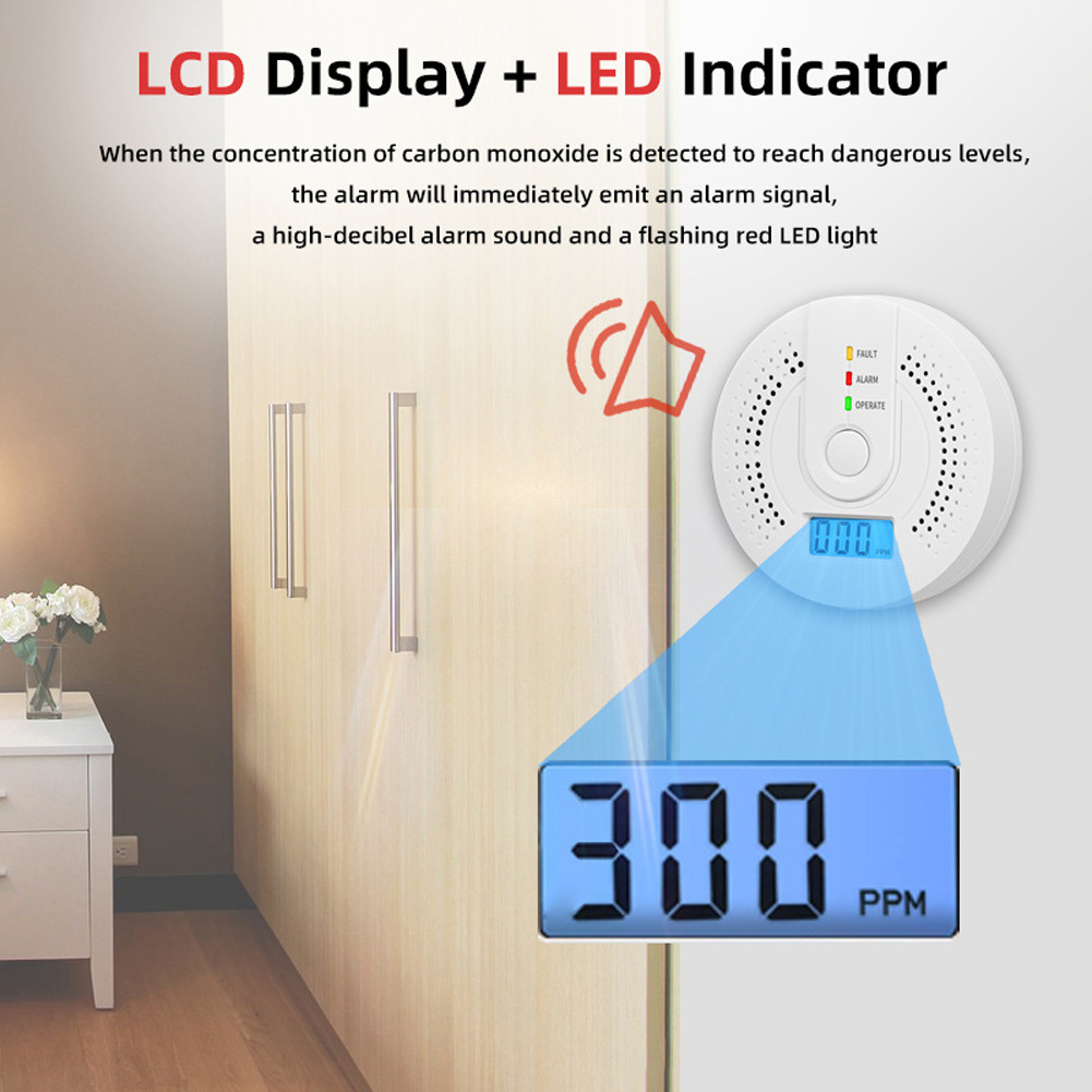 5-1PCS Digital Carbon Monoxide - Smoke Detector Interconnected のレビューと価格