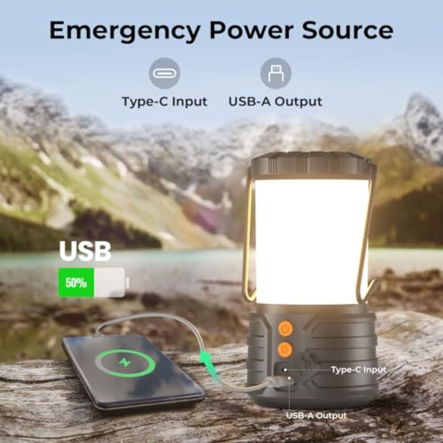 Camping Lantern, 5000mAh Recha - Power Outage Light のレビューと価格