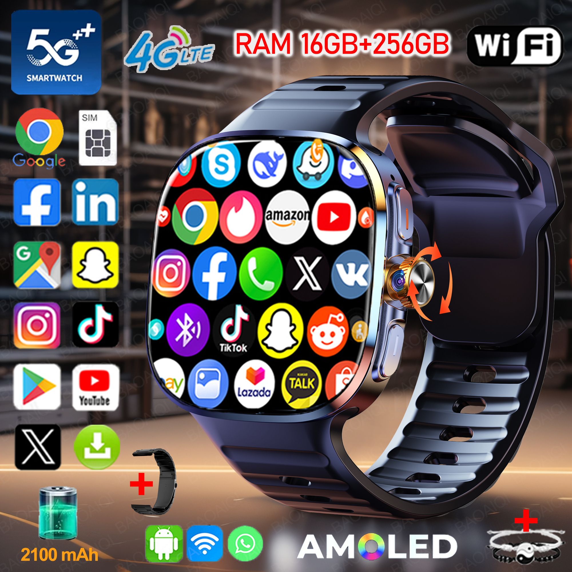 New Large Screen Smartwatch 4G - Window Lock Bar のレビューと価格