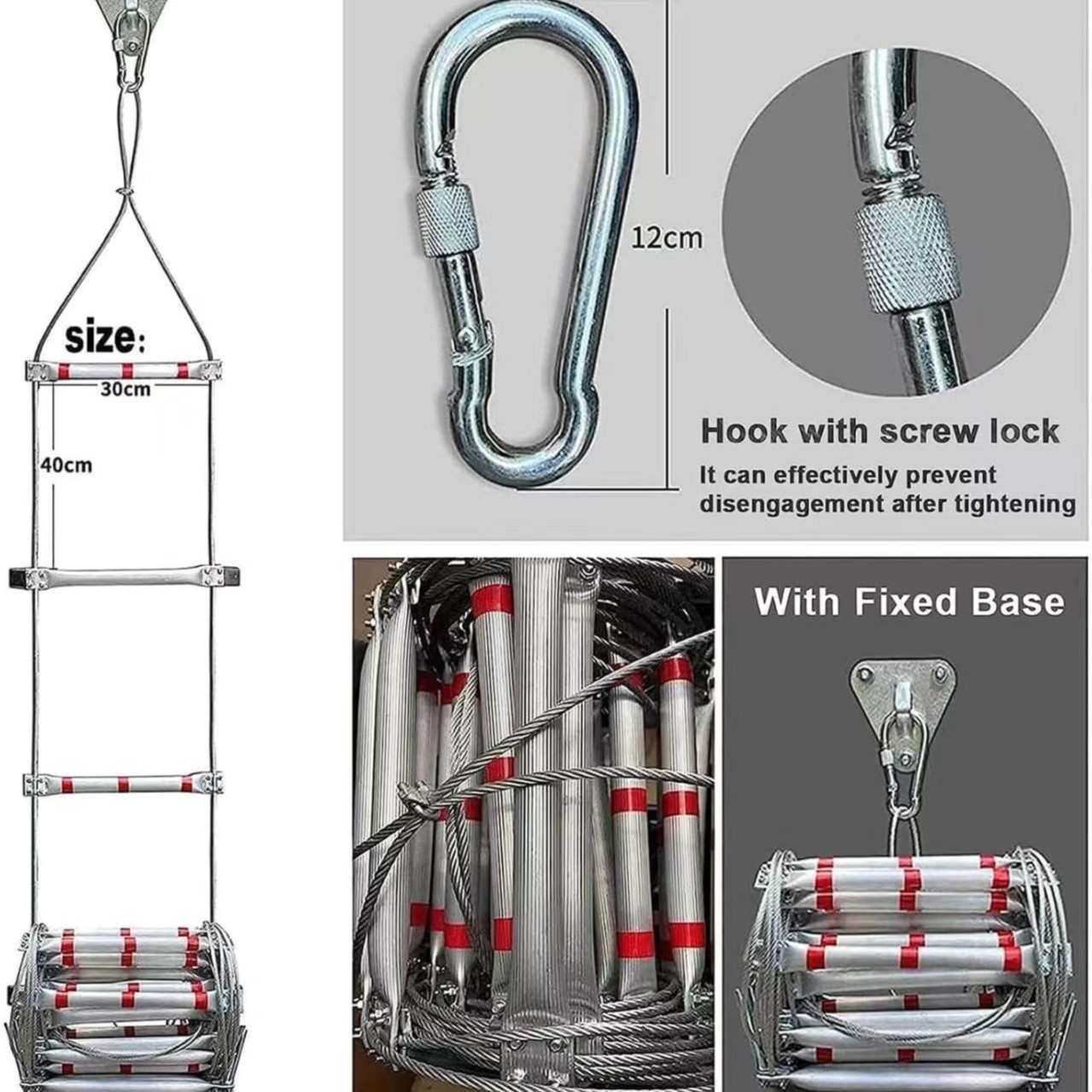 5M Soft Rope Ladder With Wire  - Fire Escape Ladder のレビューと価格