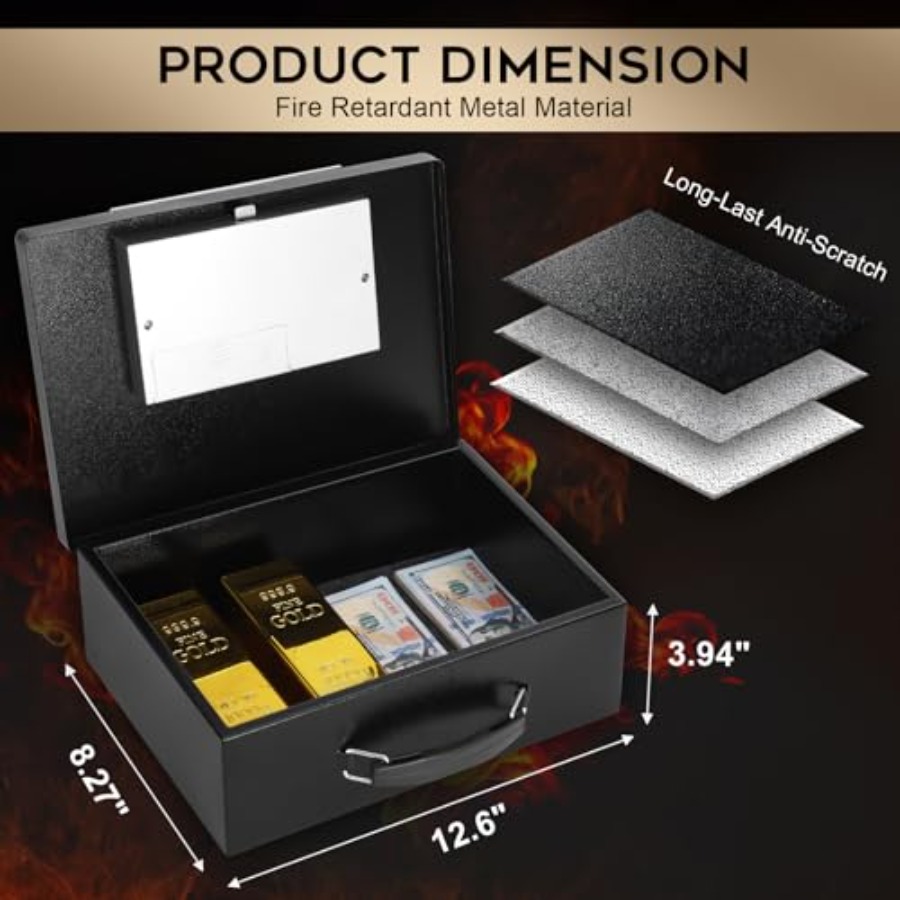 Portable Metal Safe Box with D - Fire Safe Document のレビューと価格
