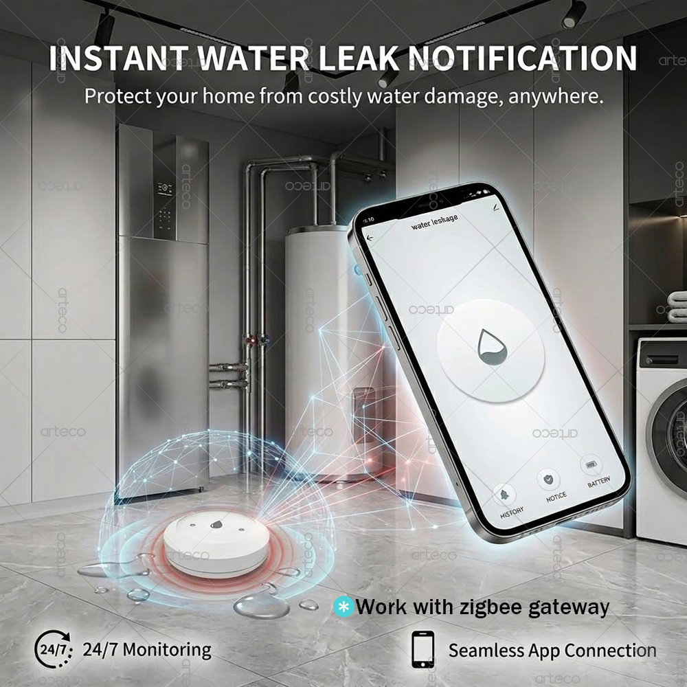 Zigbee Water Leak Sensor Smart - Water Alarm Sensor のレビューと価格