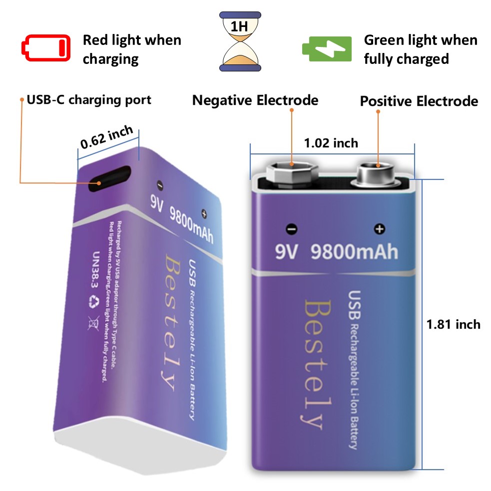 Rechargeable 9V Battery, 9800m - Smoke Detector Interconnected のレビューと価格