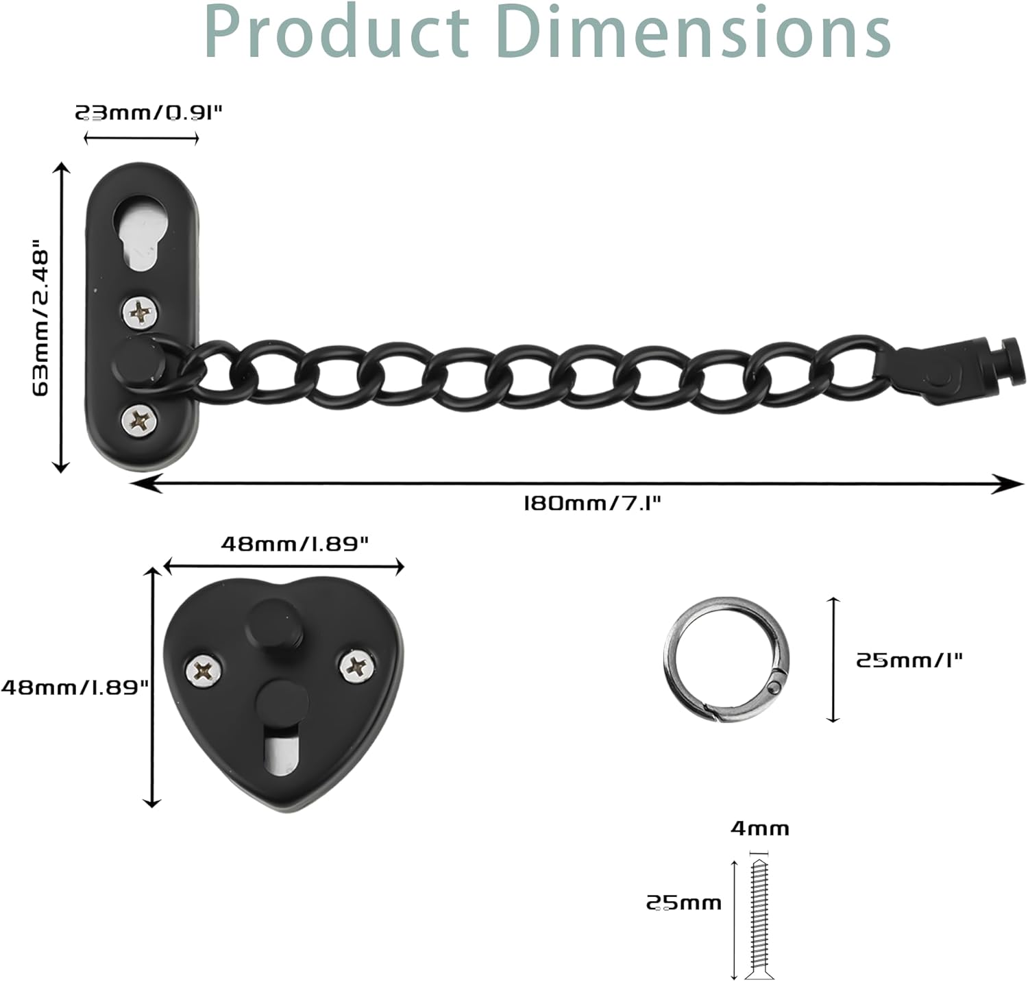 Heart-Shaped Door Chain Lock w - Security Chain Door のレビューと価格