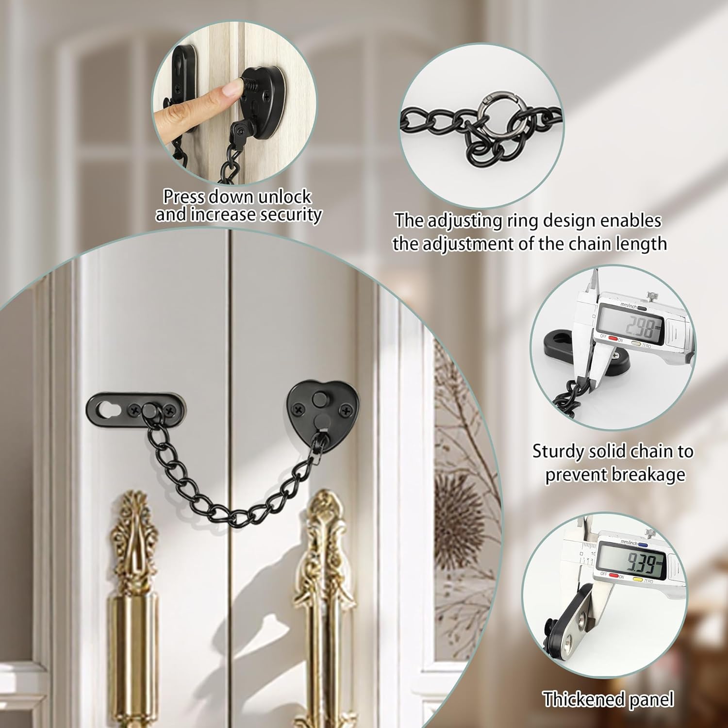 Heart-Shaped Door Chain Lock w - Security Chain Door のレビューと価格