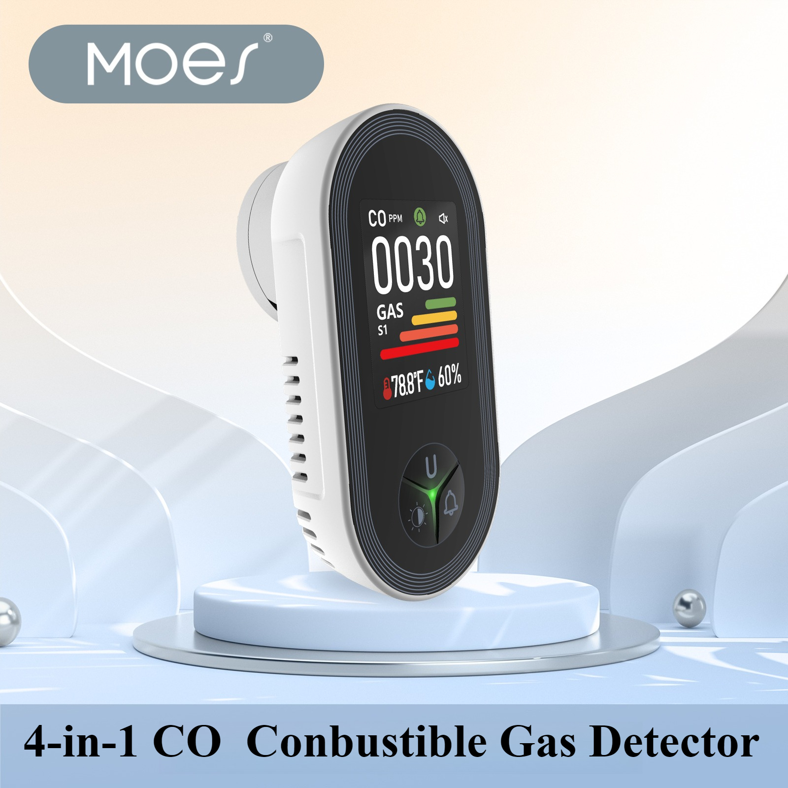 MOES 4-in-1 Plug-in Gas Detect - Co Detector Plug のレビューと価格