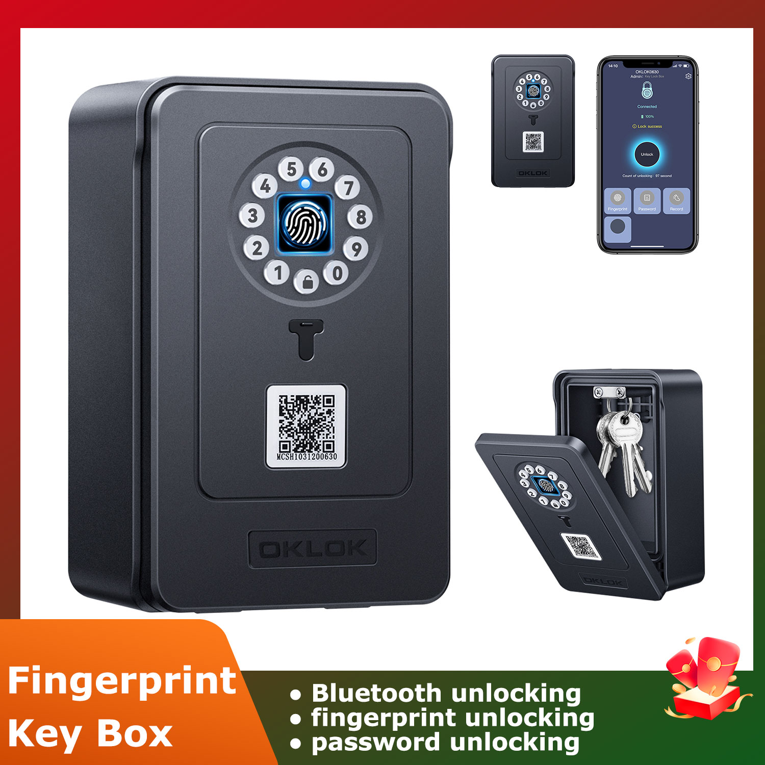 Wireless Smart lock Box Blueto - Lockbox Key Secure のレビューと価格