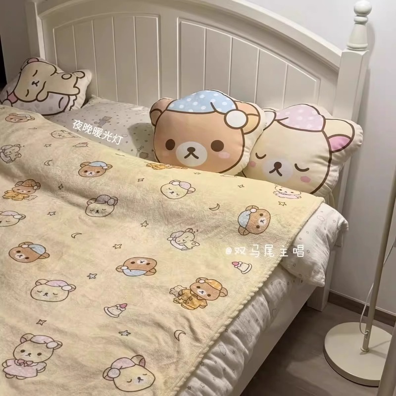 Cartoon Rilakkuma Flannel Thro - Fire Blanket Kitchen のレビューと価格
