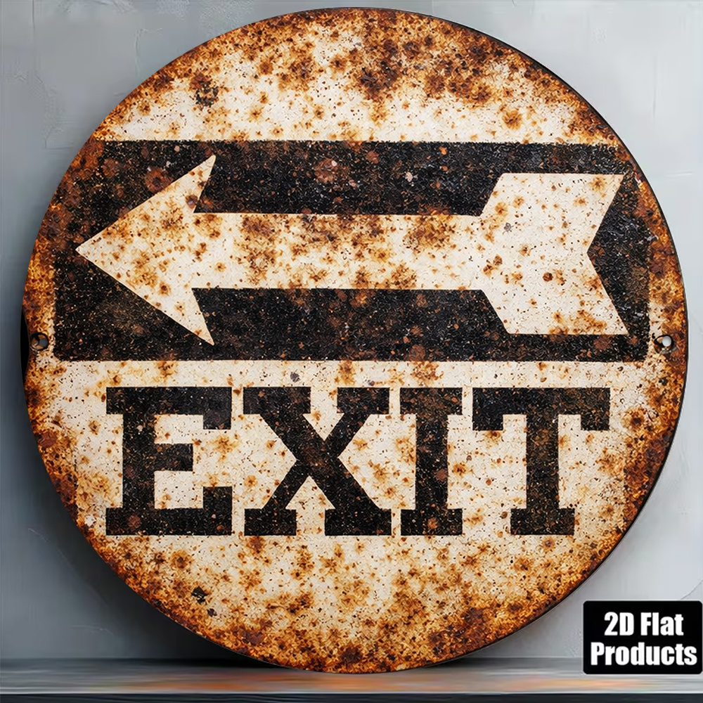 2D Metal Sign 8x8in/20x20cm Re - Emergency Exit Sign のレビューと価格