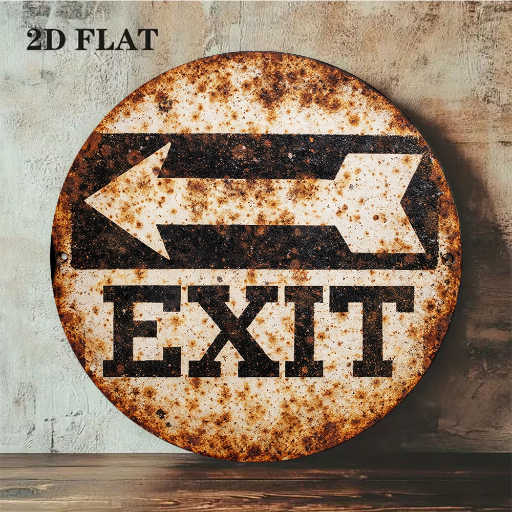 2D Metal Sign 8x8in/20x20cm Re - Emergency Exit Sign のレビューと価格