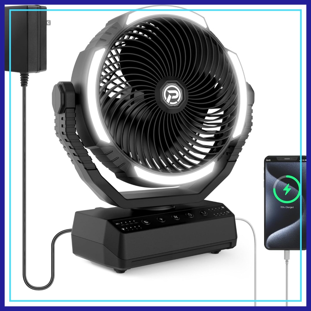 20000mAh Camping Fan with Ligh - Power Outage Light のレビューと価格