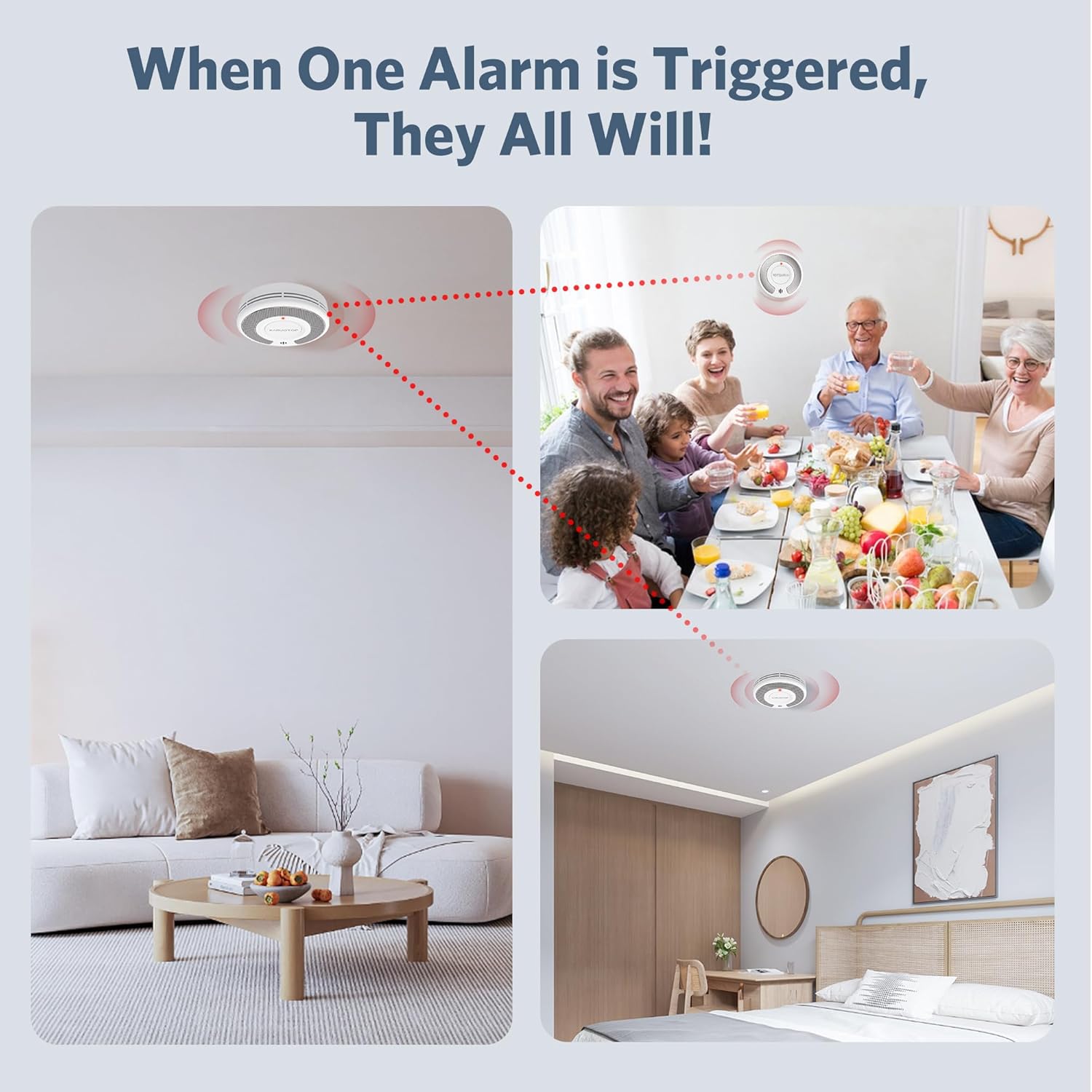 Wireless Interlinked Tuya Smok - Smoke Detector Interconnected のレビューと価格