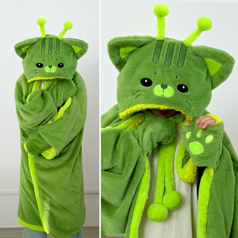 Cartoon Cute Alien Cat Hooded  - Fire Blanket Kitchen のレビューと価格