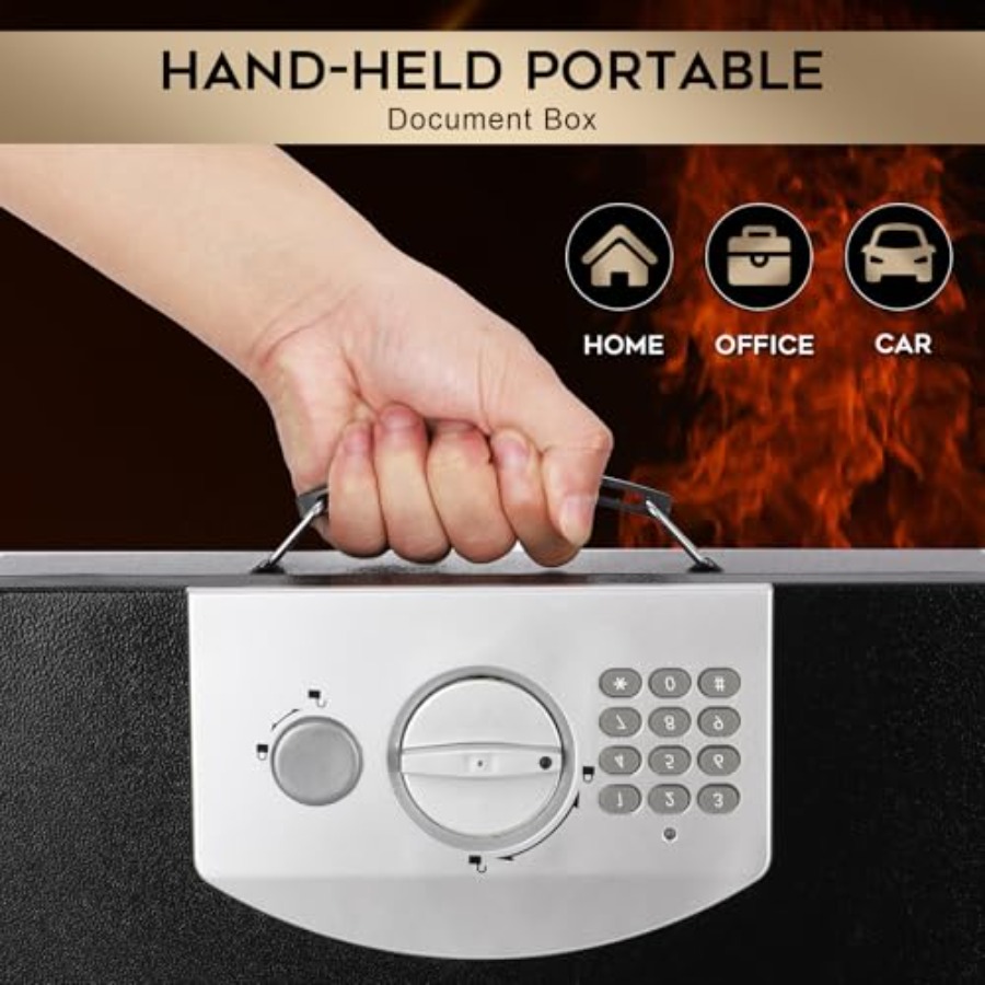 Portable Metal Safe Box with D - Fire Safe Document のレビューと価格