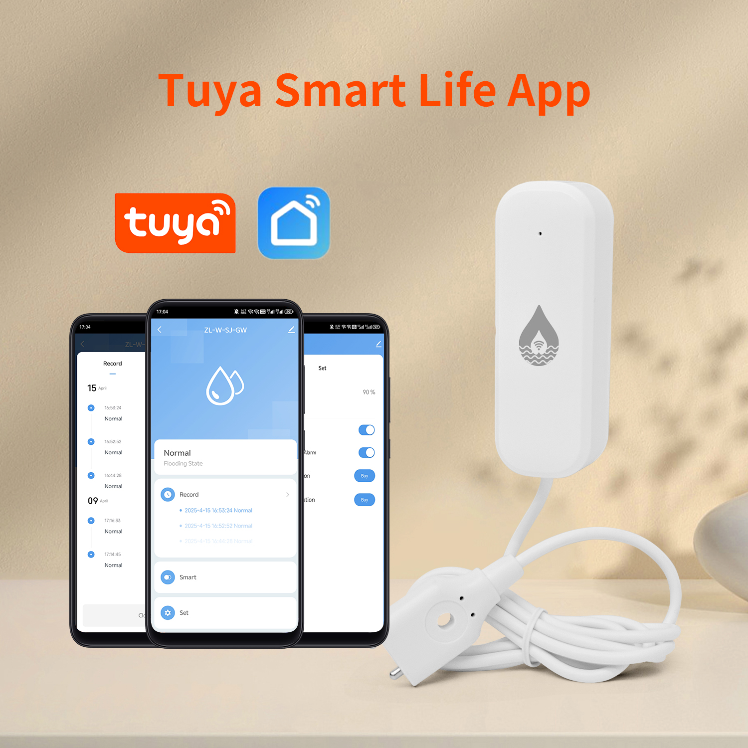 YFK Tuya WiFi Water Leakage Se - Water Alarm Sensor のレビューと価格