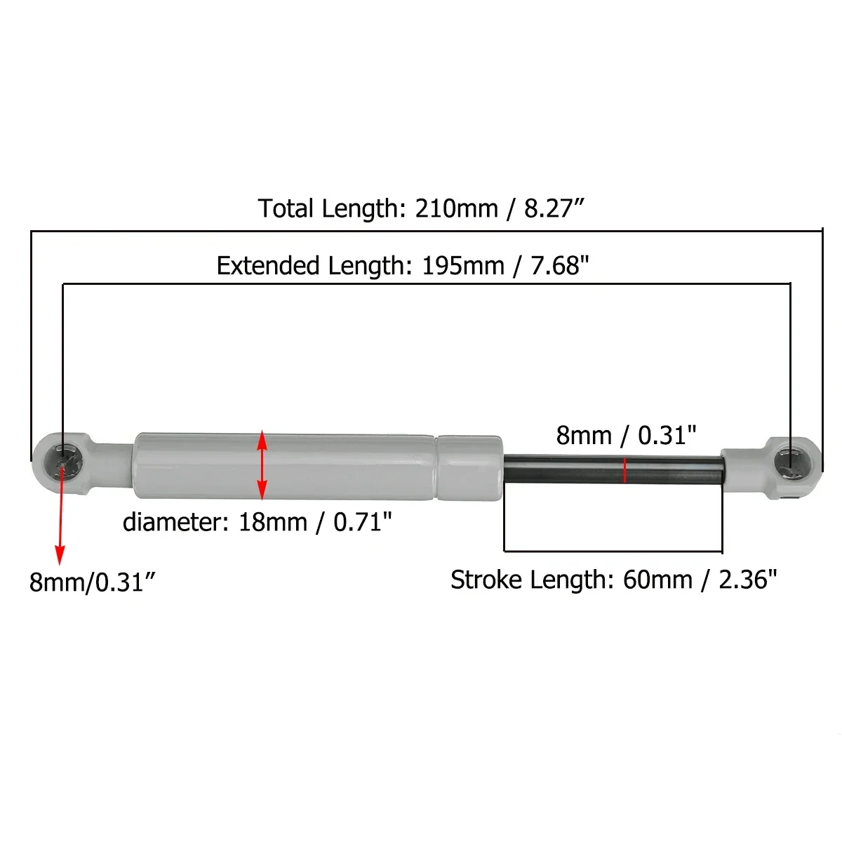 200-380N 195mm 8mm for RV Bed  - Window Lock Bar のレビューと価格