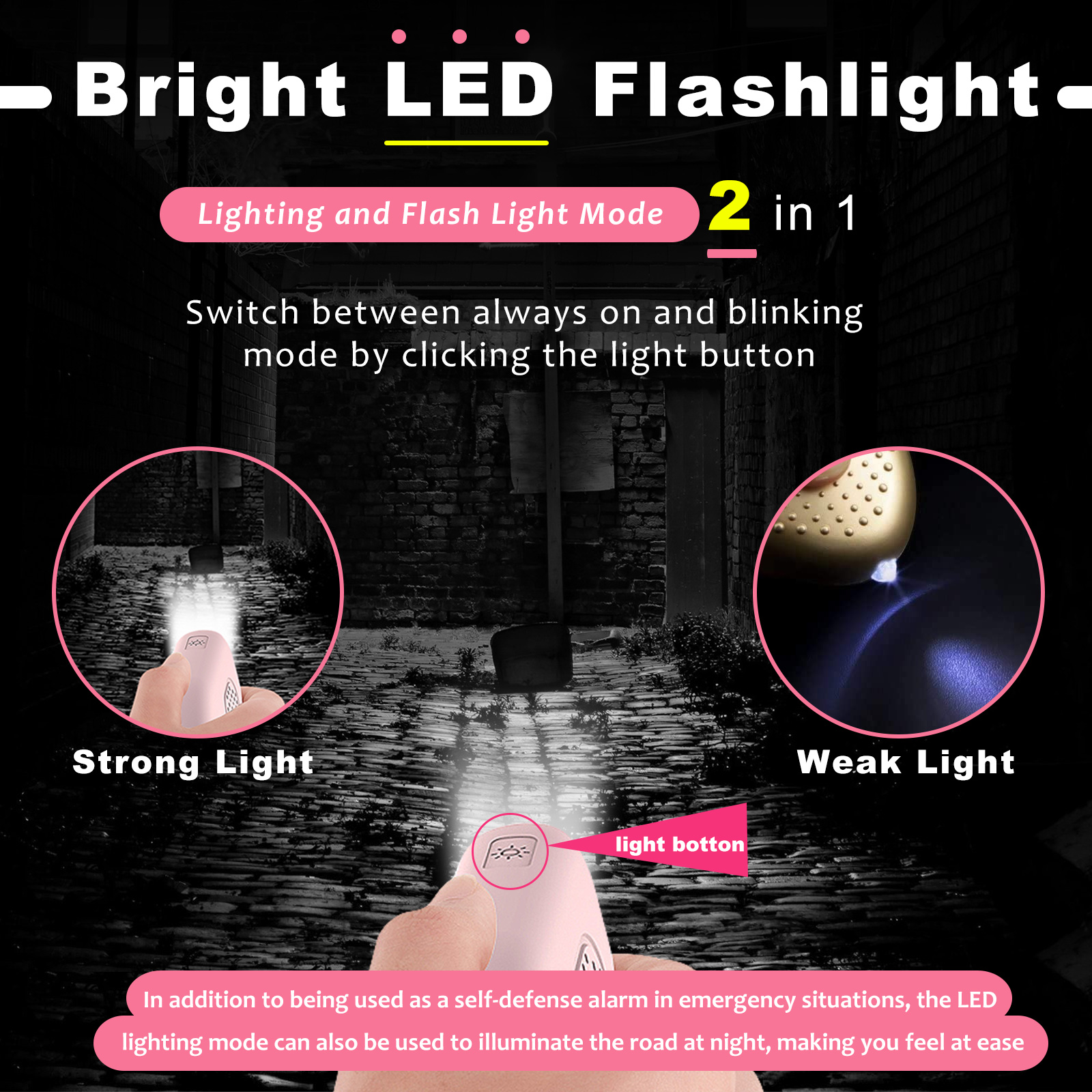 1pc Ultra-Loud 130DB Personal  - Personal Alarm Keychain のレビューと価格