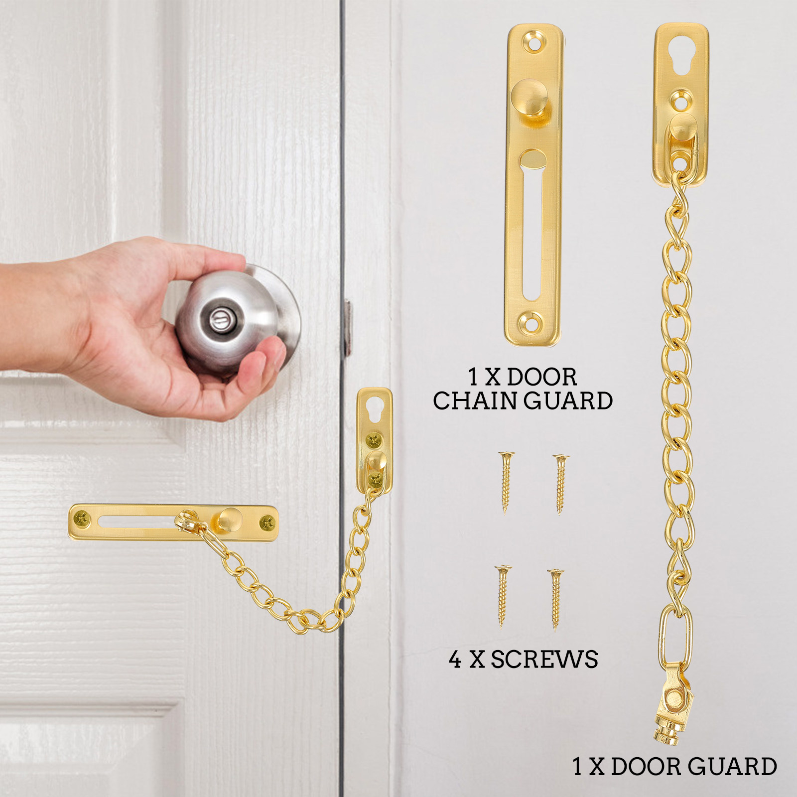 1Set Elegant Stainless Steel D - Security Chain Door のレビューと価格