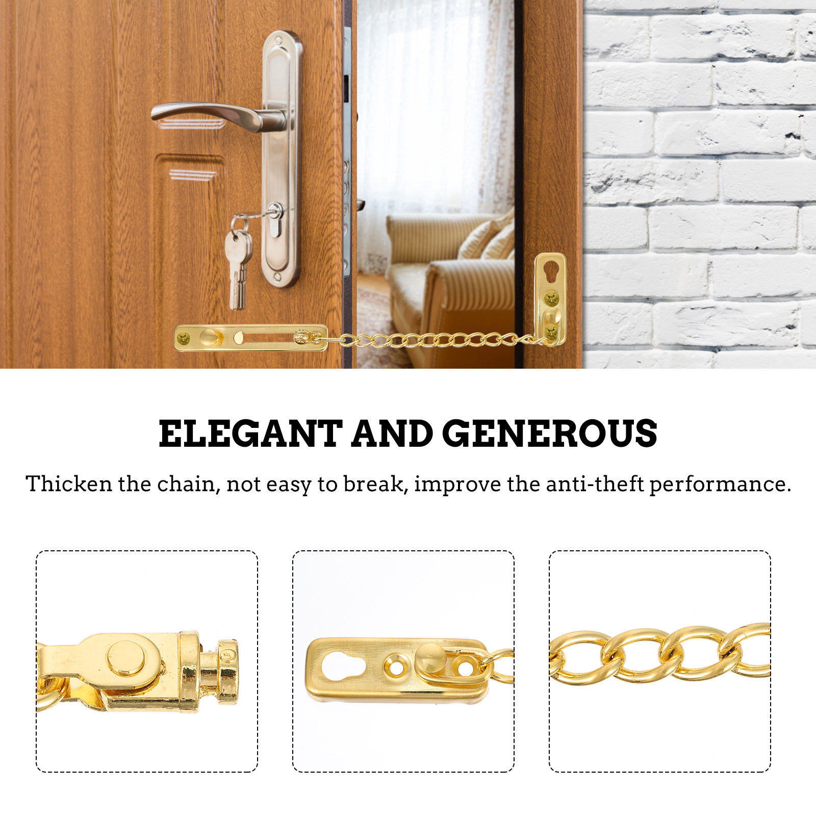 1Set Elegant Stainless Steel D - Security Chain Door のレビューと価格