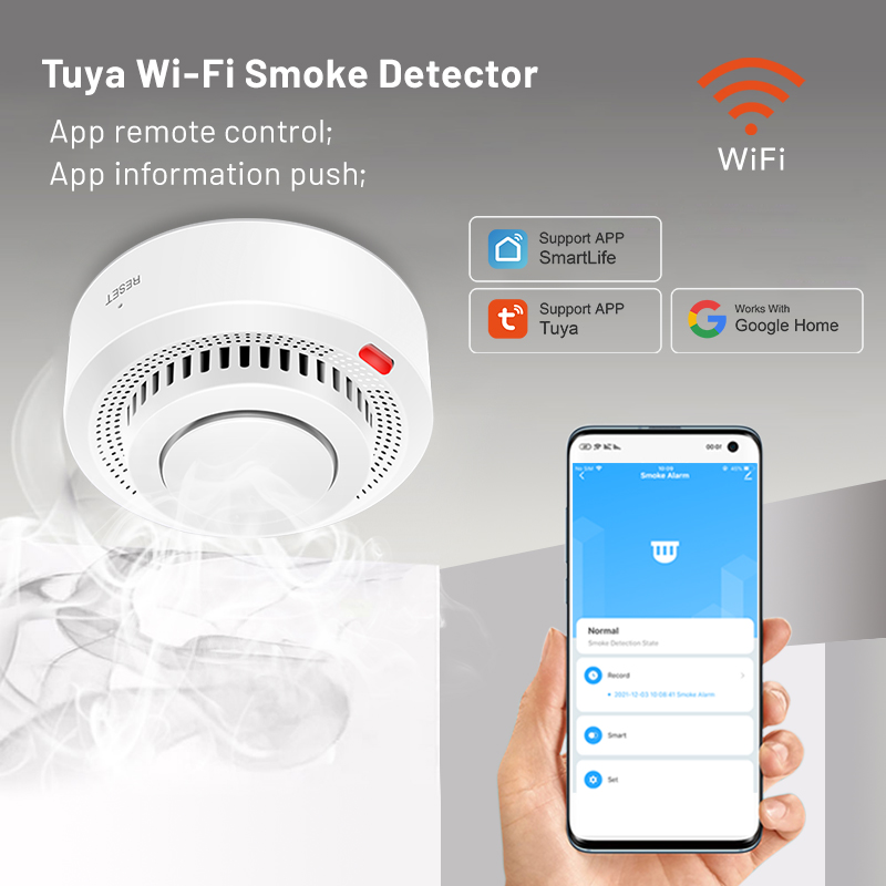 6Pack Tuya WiFi Smart Smoke Se - Smoke Detector Interconnected のレビューと価格