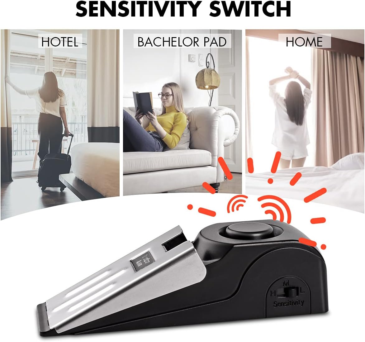 1/2Pcs Portable Travel 120 DB  - Door Stop Alarm のレビューと価格