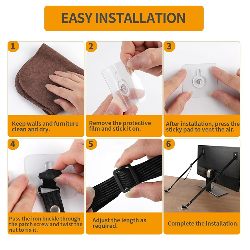 L62A 4 PCS Adjustable TV Safet - Earthquake Anchor Strap のレビューと価格