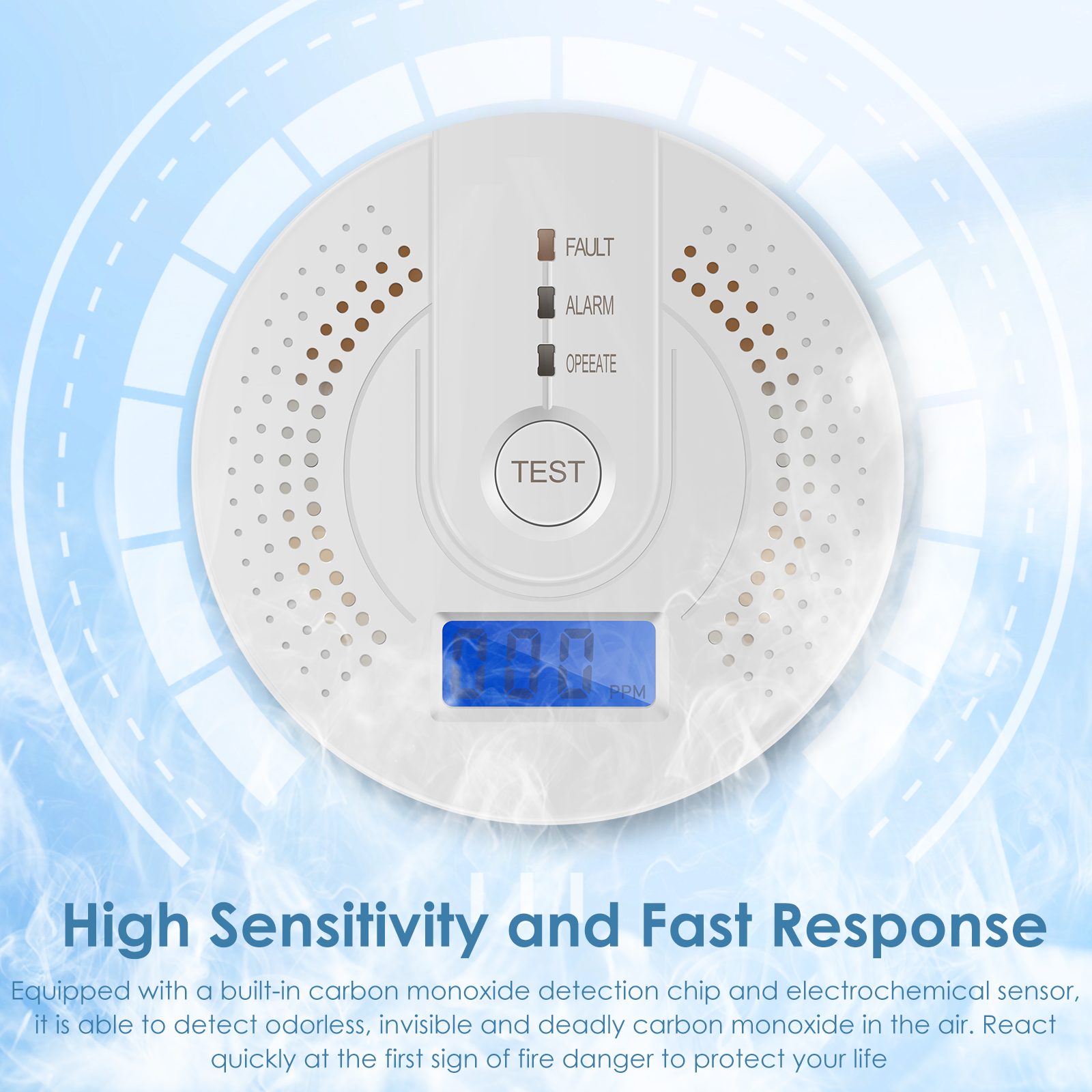 Independent CO Alarm Sensor Ca - Smoke Detector Interconnected のレビューと価格